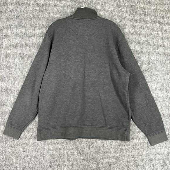 Orvis Mens Signature Quarter-Zip Sweatshirt XL Gray Sweater Snap‎ Collar Casual - Picture 2 of 8